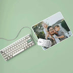 Personalised photo mouse mat with custom image and message