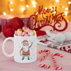 Personalised Santa Christmas mug with festive Santa artwork and custom photo or name option.