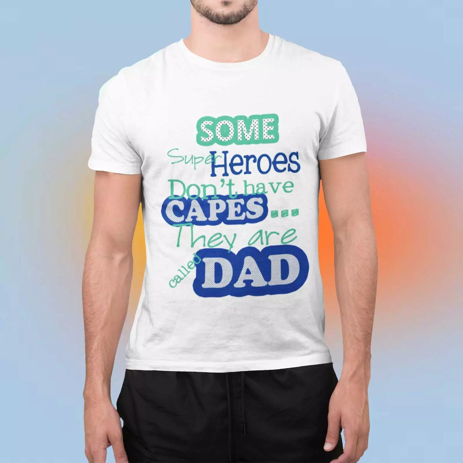 Personalised “Some Superheroes Don’t Have Capes, Called Dad” t-shirt with custom name, a heartfelt gift for fathers
