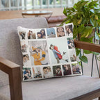 Personalised 18 photo collage cushion cover with family memories