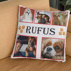Personalised 5 photo collage paws cushion cover with custom pet pictures