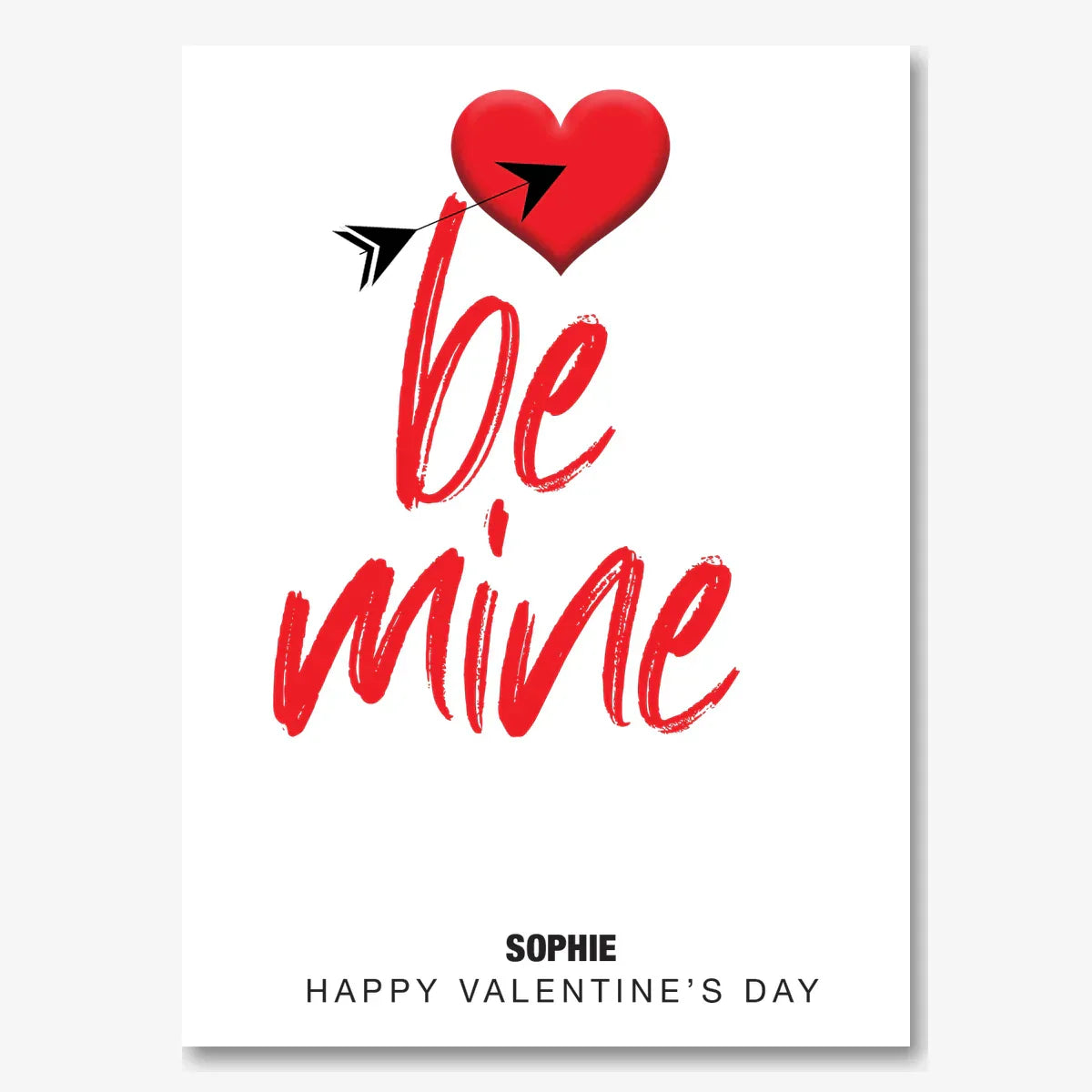 be mine Personalised Card – personalised Valentine card, custom romantic greeting or anniversary card; make your own unique card.