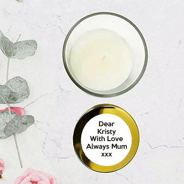 personalised candle hamper for mum with photo and message lid mothers day gift uk