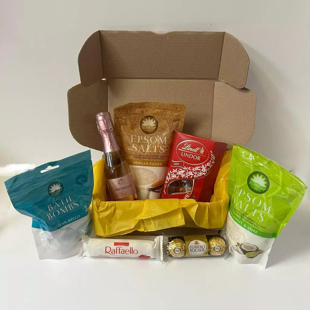 personalised christmas prosecco chocolate hamper with custom card uk luxury festive gift