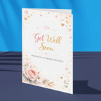 Personalised get well soon card floral design wishing you a speedy recovery custom greeting card UK