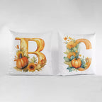 Custom Halloween décor cushion with spooky wreath and embroidered names