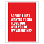personalised card design, perfect Valentine card for her or him, romantic customised greeting to make your personalised card unique and memorable.