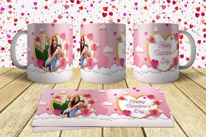 Personalised Valentine’s Day heartfelt mug with custom name and romantic message