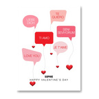 personalised card design, perfect Valentine card for her or him, romantic customised greeting to make your personalised card unique and memorable.