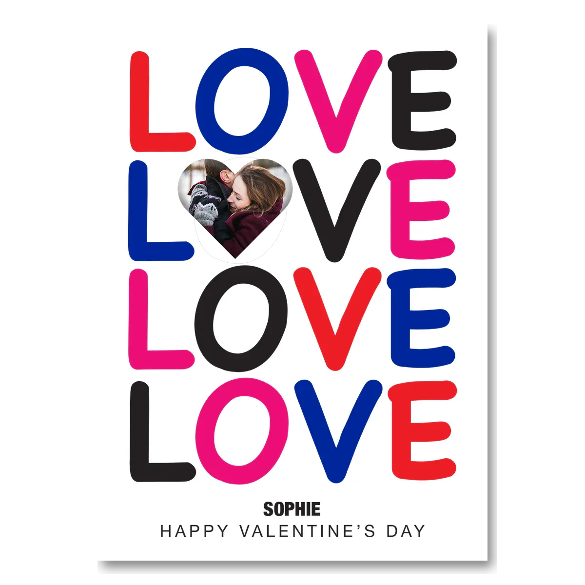  – personalised card design, perfect Valentine card for her or him, romantic customised greeting to make your personalised card unique and memorable.