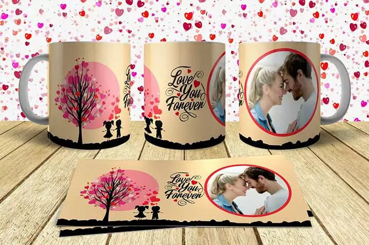 Personalised Valentine’s mug with heartfelt “Love You Forever” sentiment and photo option