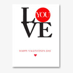 LOVE YOU Statement Cover – Personalised Card (Front & Inside) – personalised Valentine card, custom romantic greeting or anniversary card; make your own unique card.