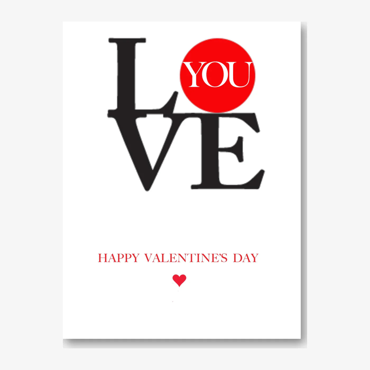 LOVE YOU Statement Cover – Personalised Card (Front & Inside) – personalised Valentine card, custom romantic greeting or anniversary card; make your own unique card.