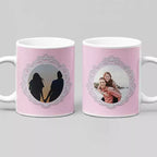 Personalised 2 photo upload mug with custom photos and name