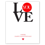personalised card design, perfect Valentine card for her or him, romantic customised greeting to make your personalised card unique and memorable.
