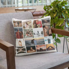 Personalised decorative photo collage cushion for living room or bedroom décor