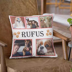 Personalised 5 photo collage paws cushion cover with custom pet pictures