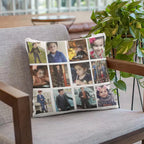 Custom soft cushion cover with 12 photo collage and heartfelt message