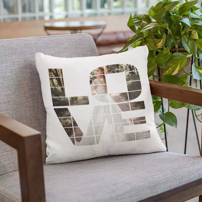 Personalised home décor cushion with photo