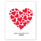 personalised card design, perfect Valentine card for her or him, romantic customised greeting to make your personalised card unique and memorable.