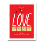  personalised card design, perfect Valentine card for her or him, romantic customised greeting to make your personalised card unique and memorable.