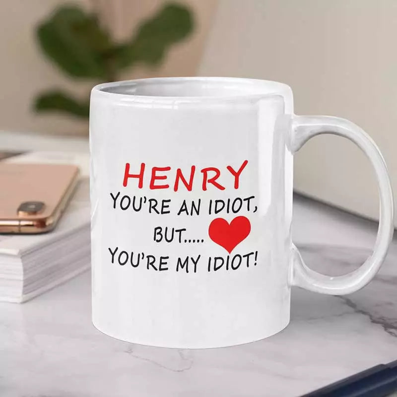 Personalised quote mug with custom text and name