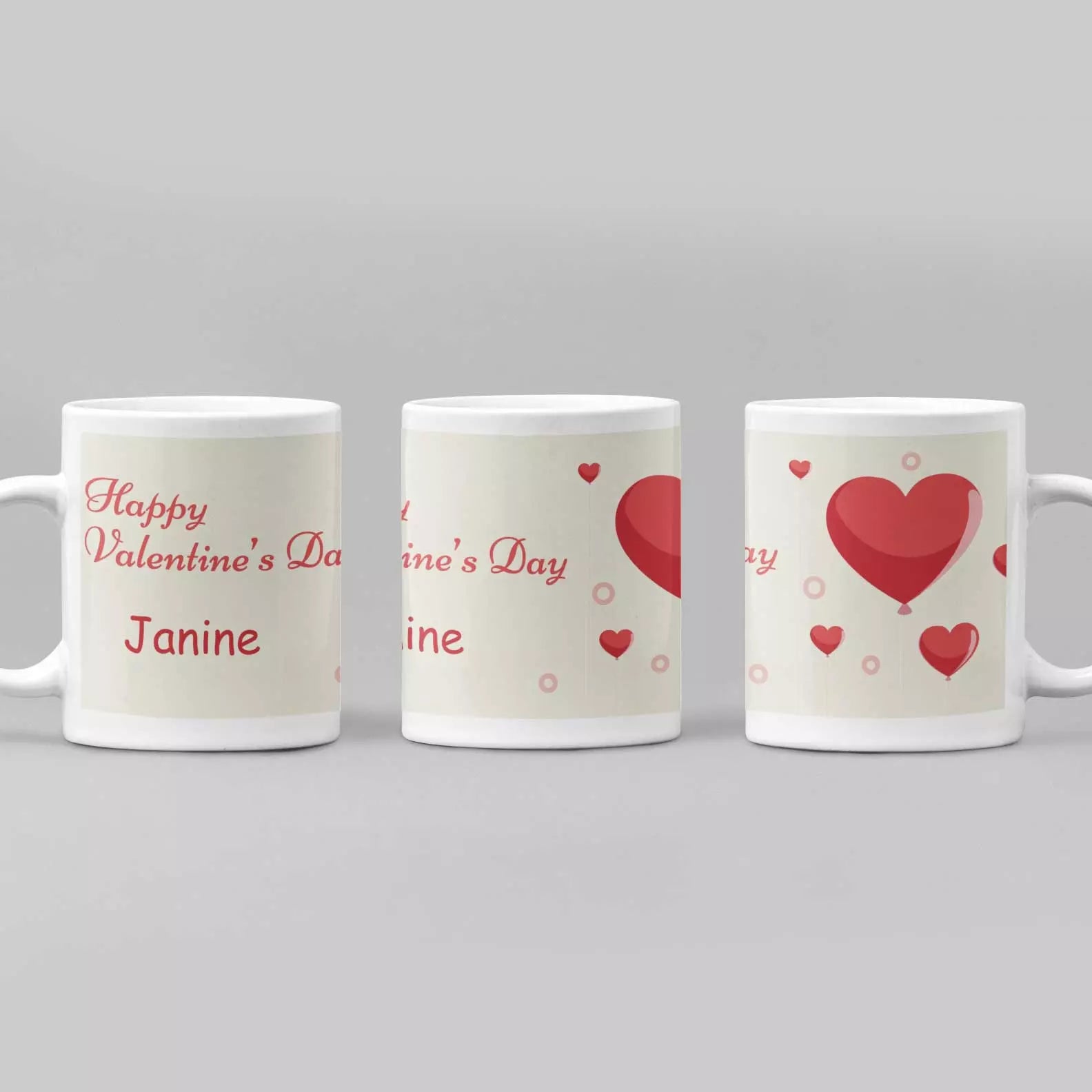 Personalised “All Heart” mug with custom name and romantic message for Valentine’s Day