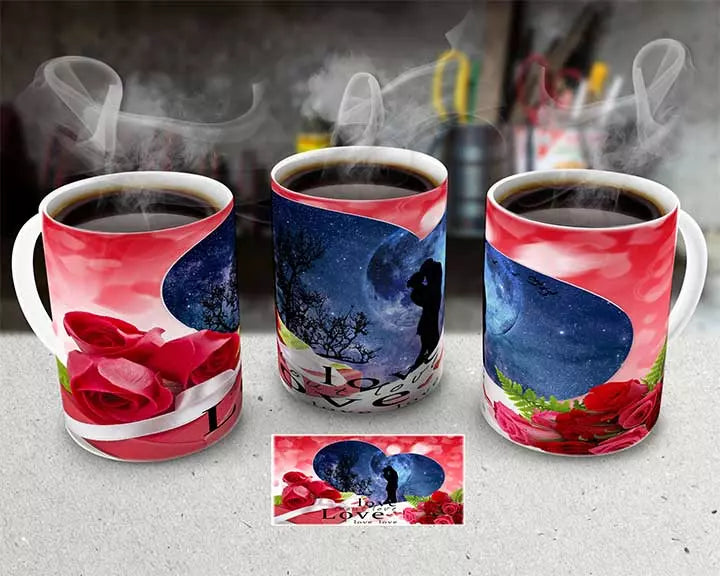 Personalised bouquet of roses love mug with custom name and romantic message for Valentine’s Day