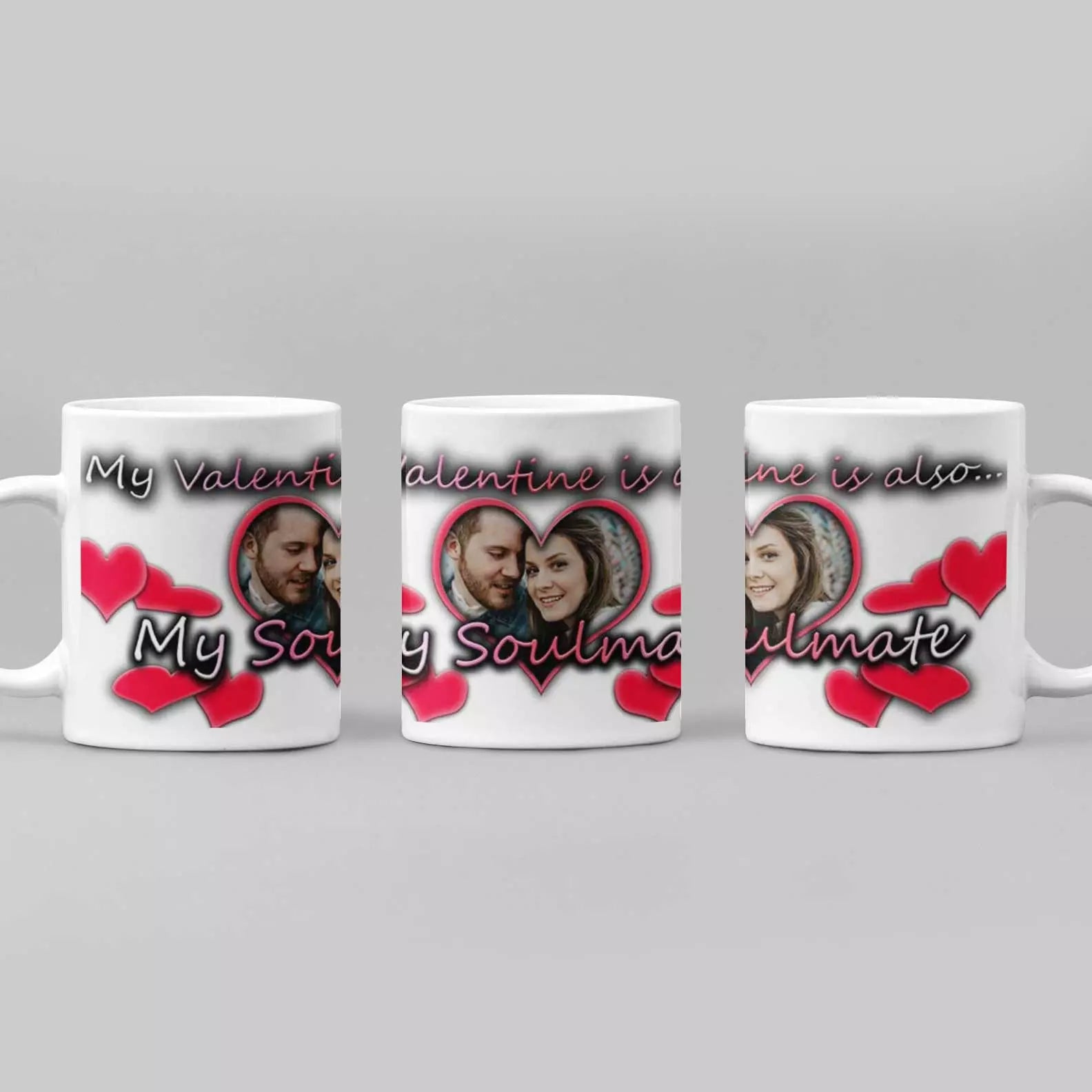 Personalised “my soulmate” mug with custom name and romantic message for valentine's day