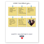 personalised card design, perfect Valentine card for her or him, romantic customised greeting to make your personalised card unique and memorable.