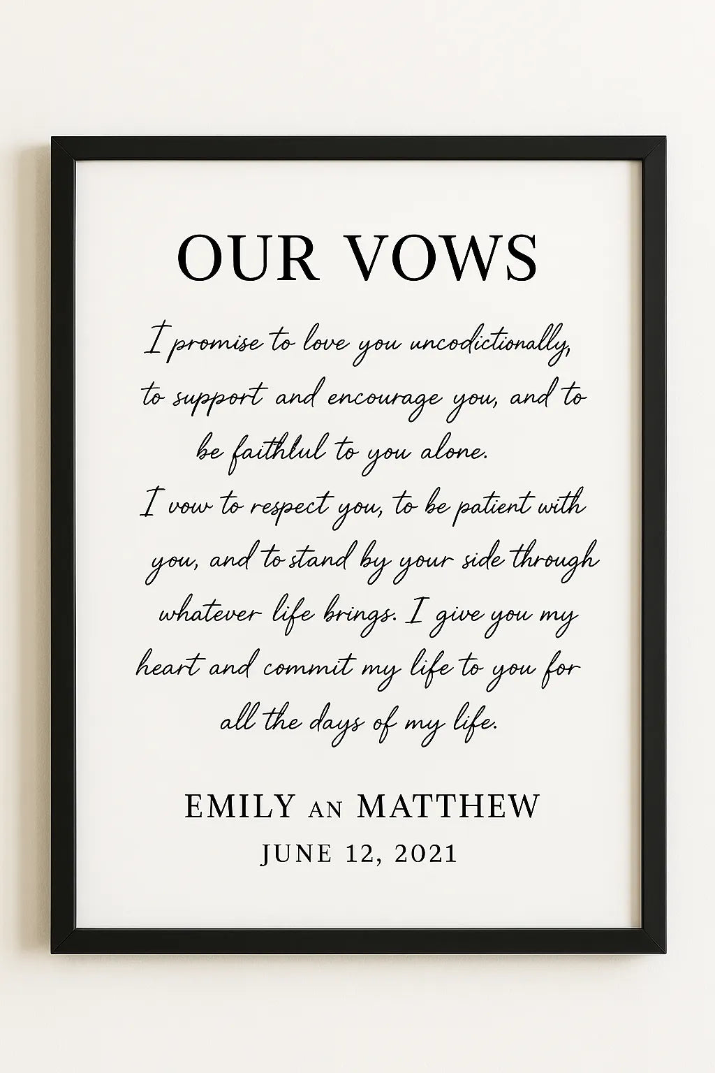 personalised wedding milestone photo print custom dates names wall art gift