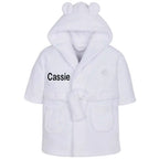 Personalised embroidered baby robe dressing gown with custom name