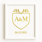 personalised couple line art print custom names date wall art gift