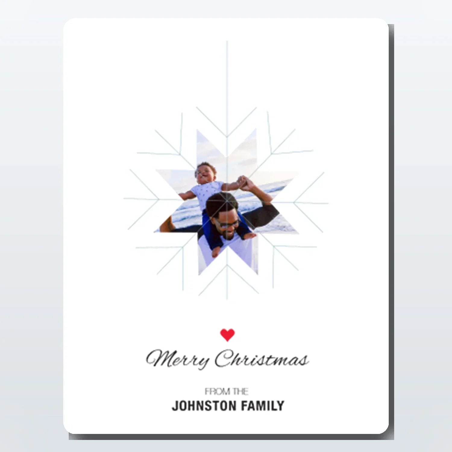 Eco-friendly photo upload card – portrait floral design personalised