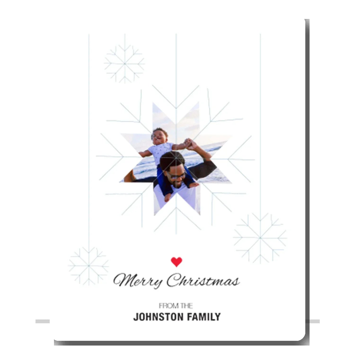 Personalised photo upload card with floral cut-out design – custom greeting