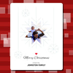 Custom printed Christmas card with your photo, add name & greeting; personalised Xmas card