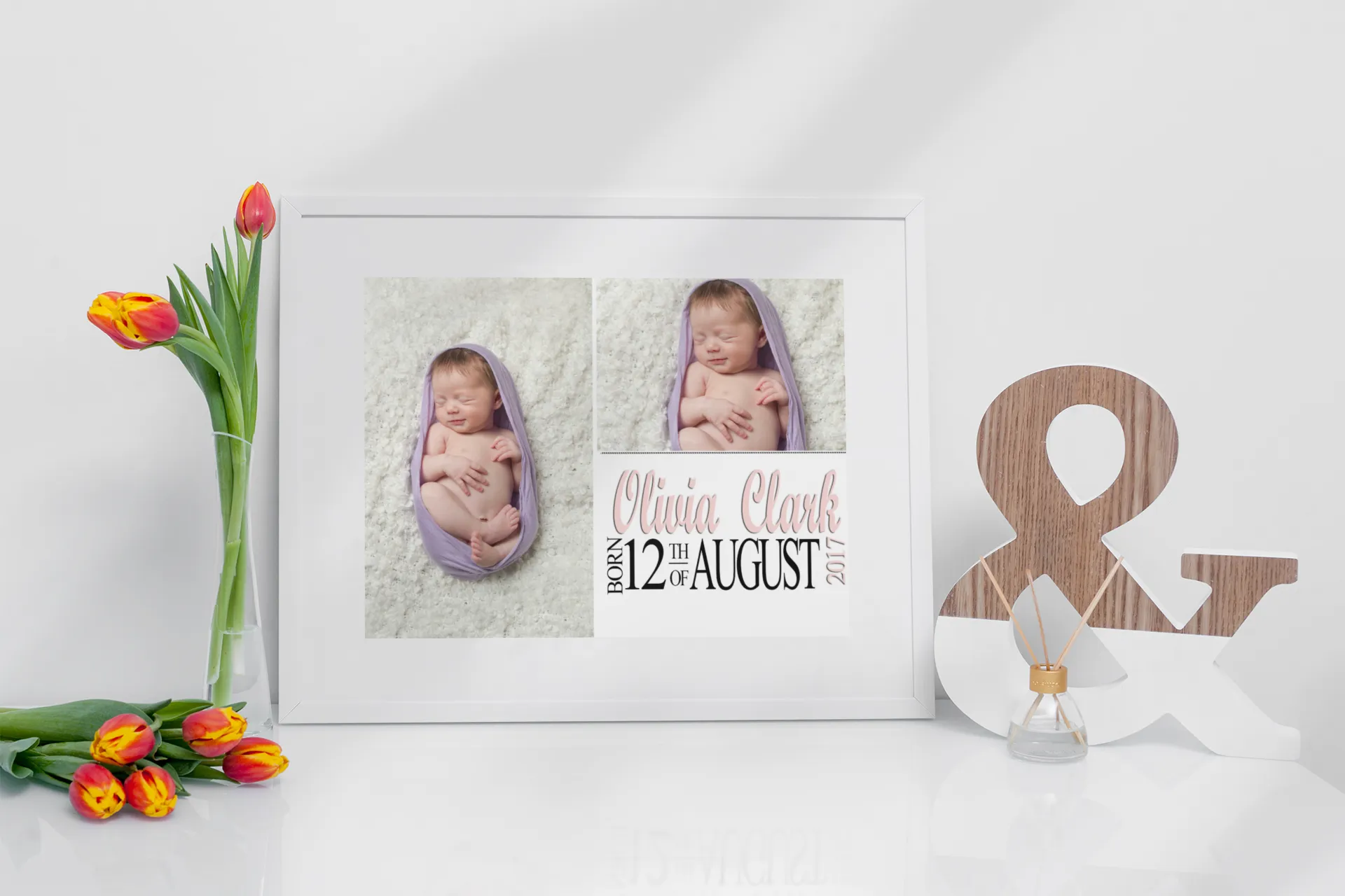 personalised baby keepsake animal themed photo print