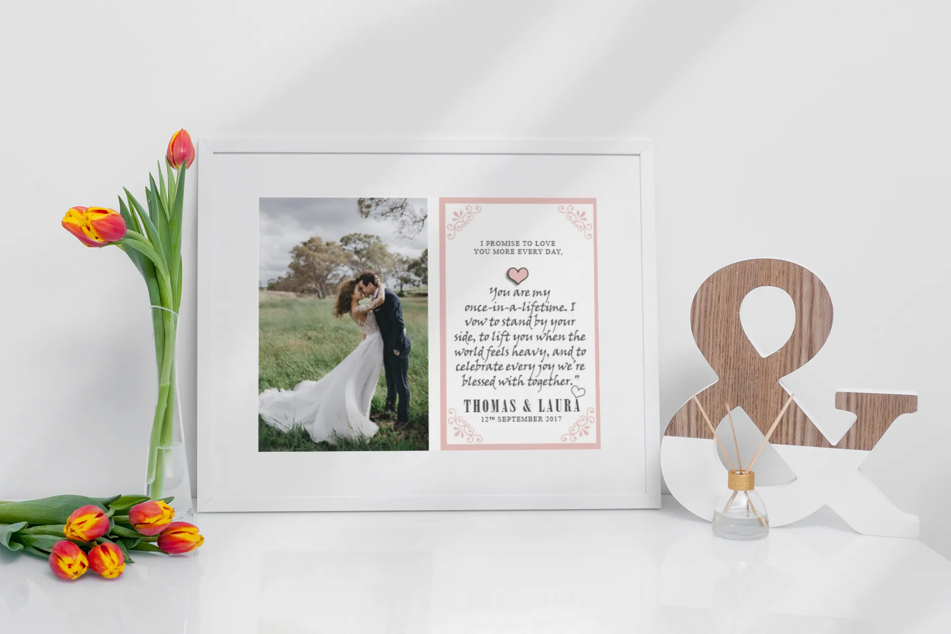 personalised wedding photo print keepsake wall art