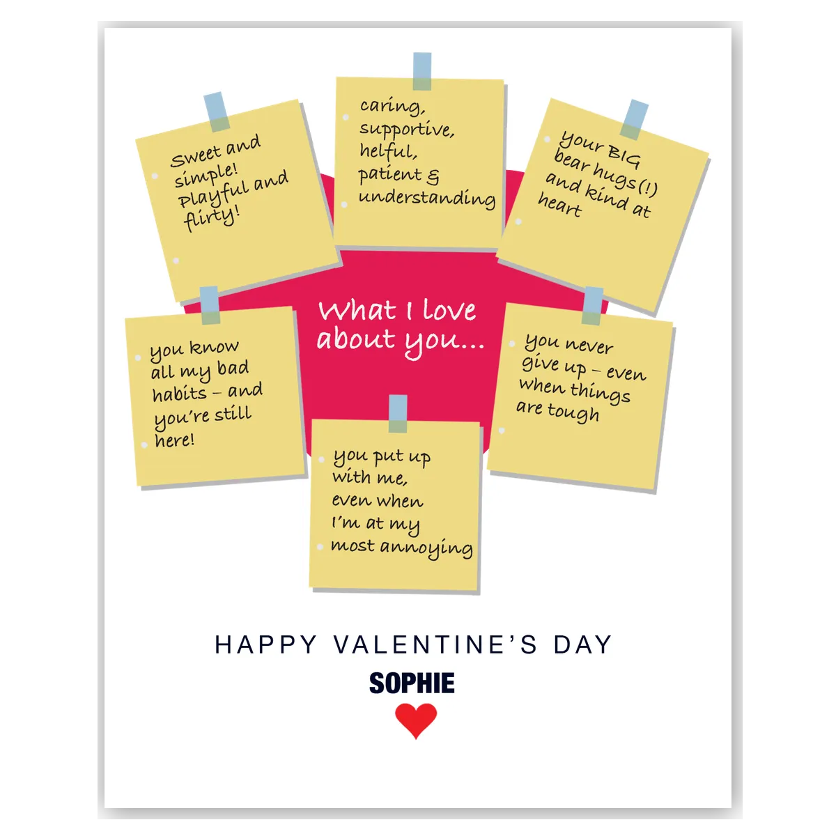  – personalised card design, perfect Valentine card for her or him, romantic customised greeting to make your personalised card unique and memorable.