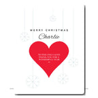 Personalised romantic heart card – custom love message printed