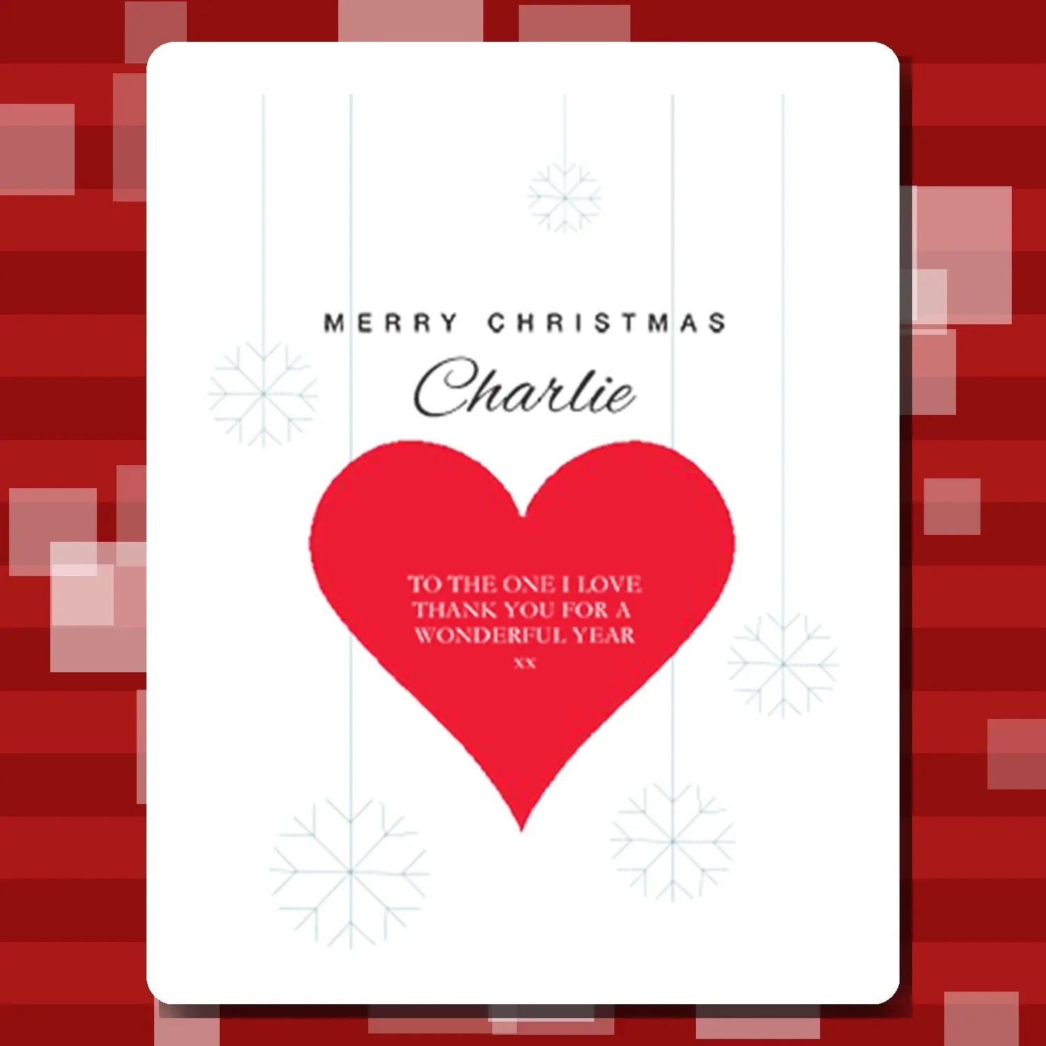 Anniversary or Valentine’s Day personalised card – UK printed red heart design