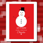 Eco-friendly personalised Christmas card – Let It Snow festive design add‑name options & custom greeting; printed card; for family & friends