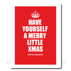Personalised Merry Little Xmas card with bold festive design – custom family greeting