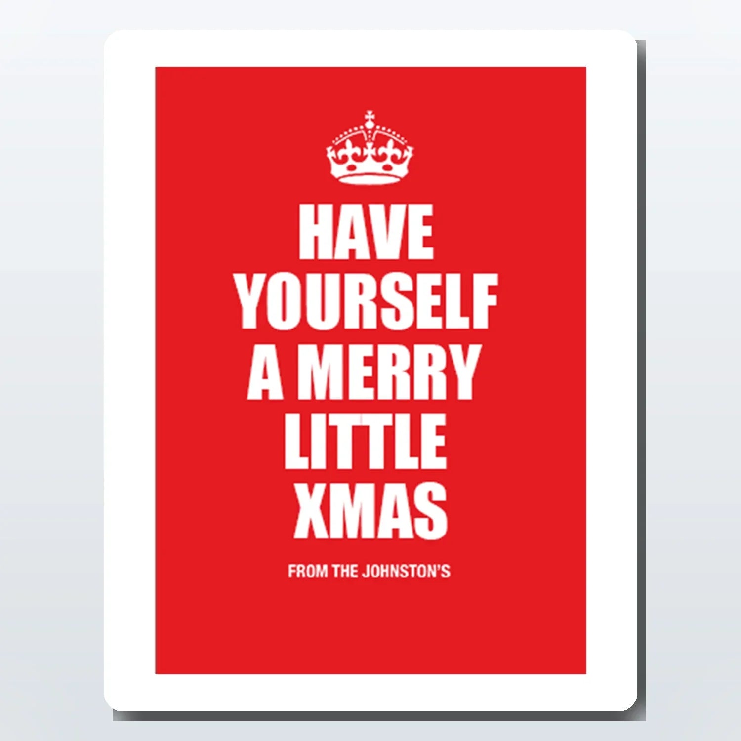 Custom Christmas card with classic festive lettering – personalised message option
