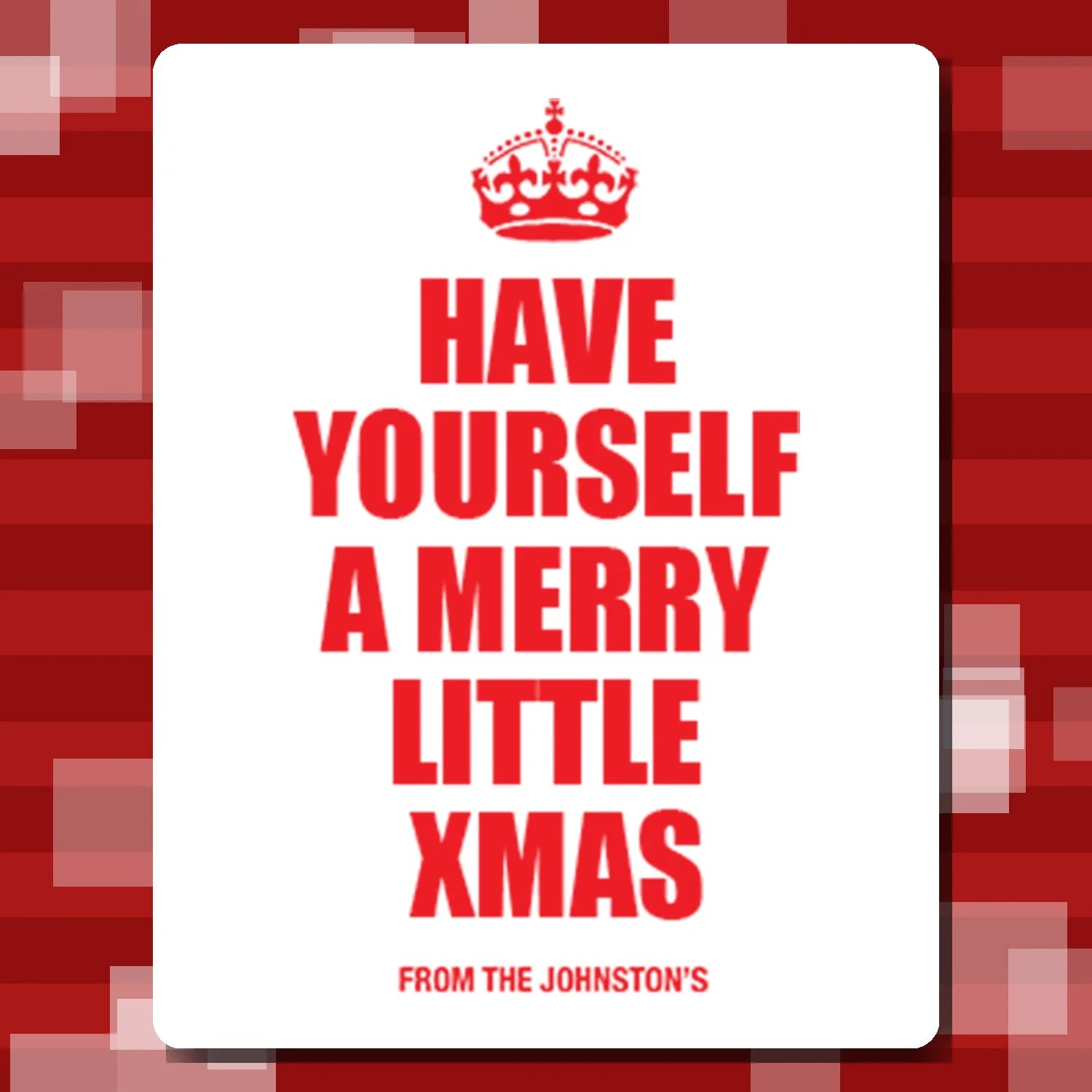 Luxury personalised Merry Xmas card – UK printed Christmas greeting