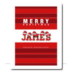 Personalised Merry Christmas card with Santa hat name design – custom festive card