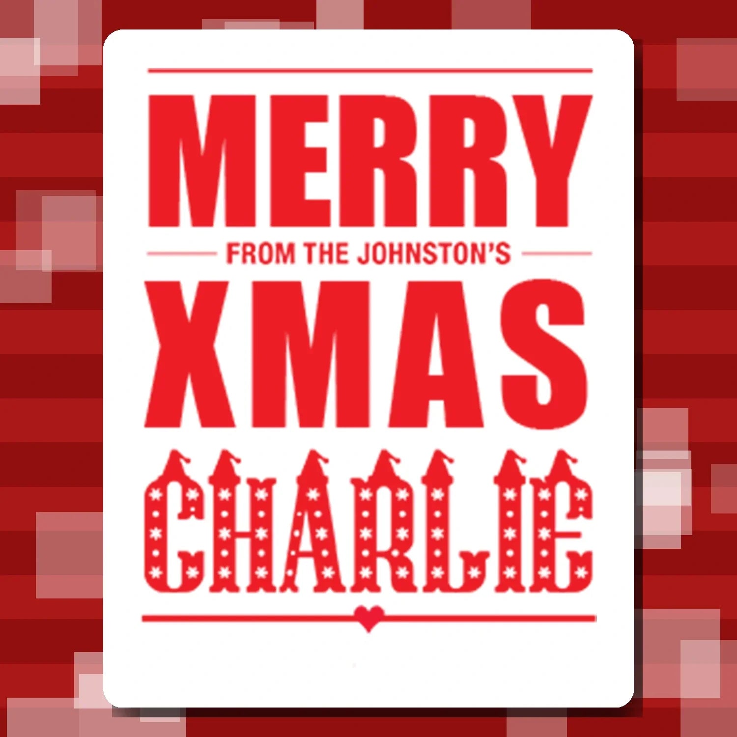 Custom 'Merry Christmas' Luxury personalised Merry Xmas card – custom name and greeting UK printed