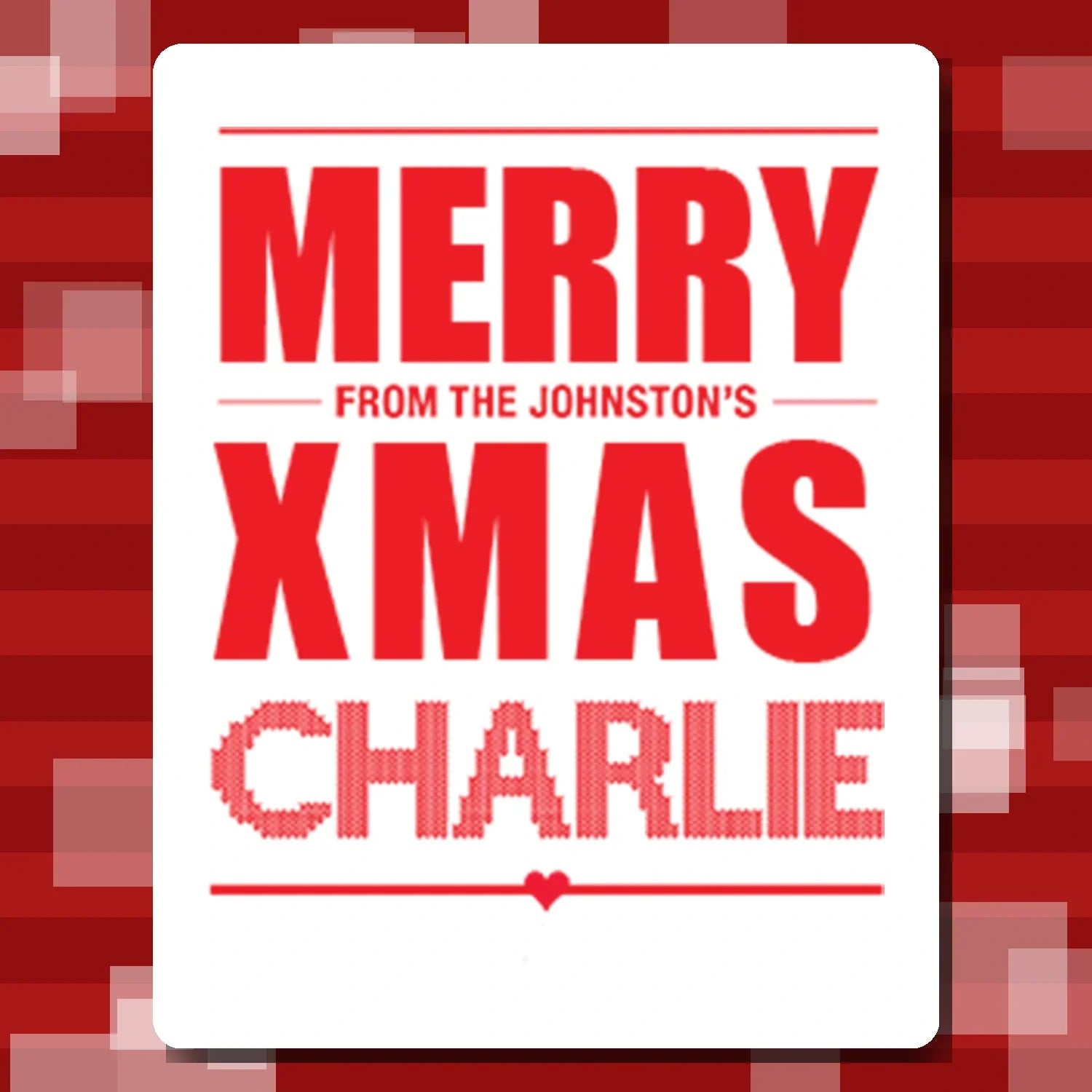 Personalised Xmas card uxury personalised Merry Xmas card – custom name and greeting UK printed