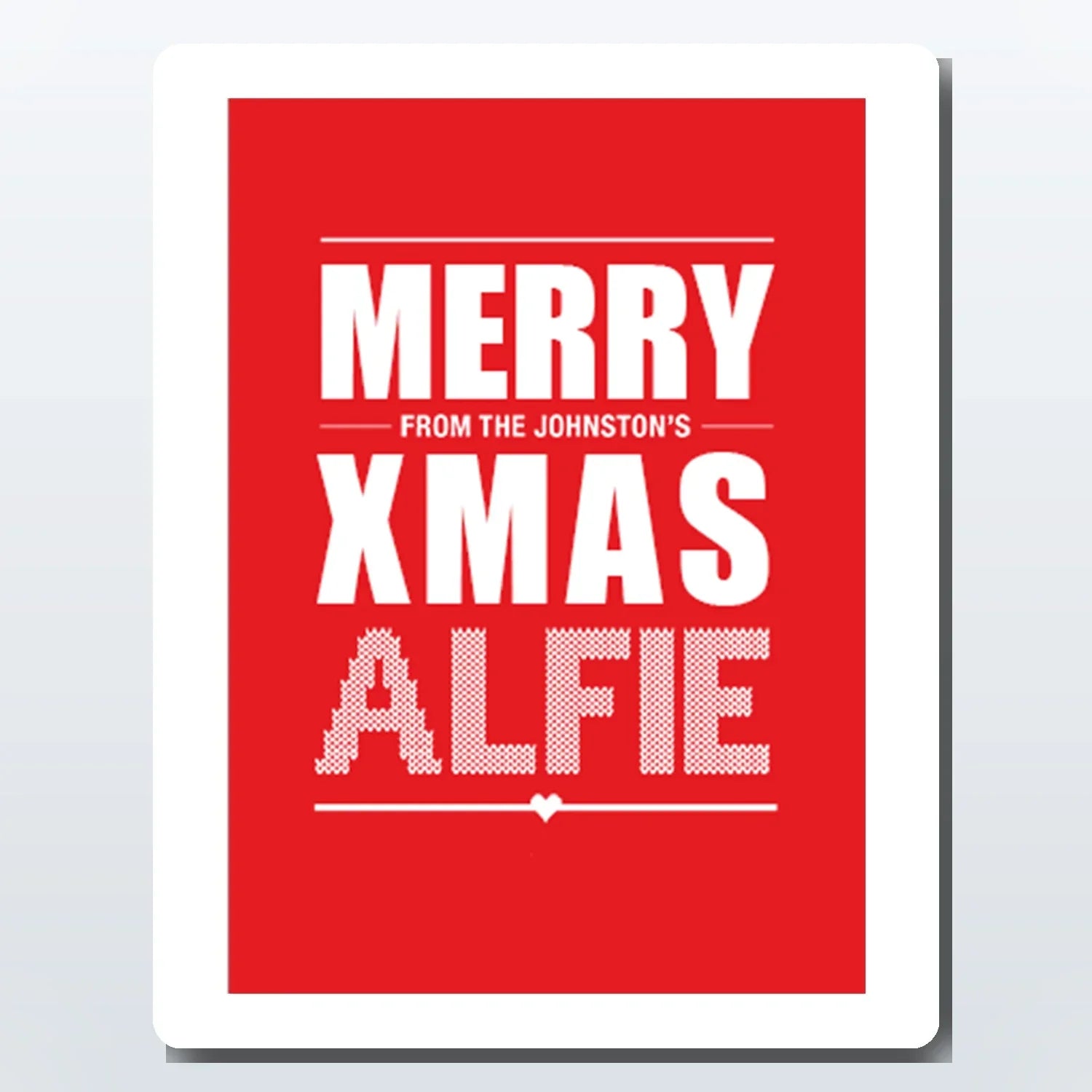 Custom Christmas card with family and recipient’s name – UK printed festive design