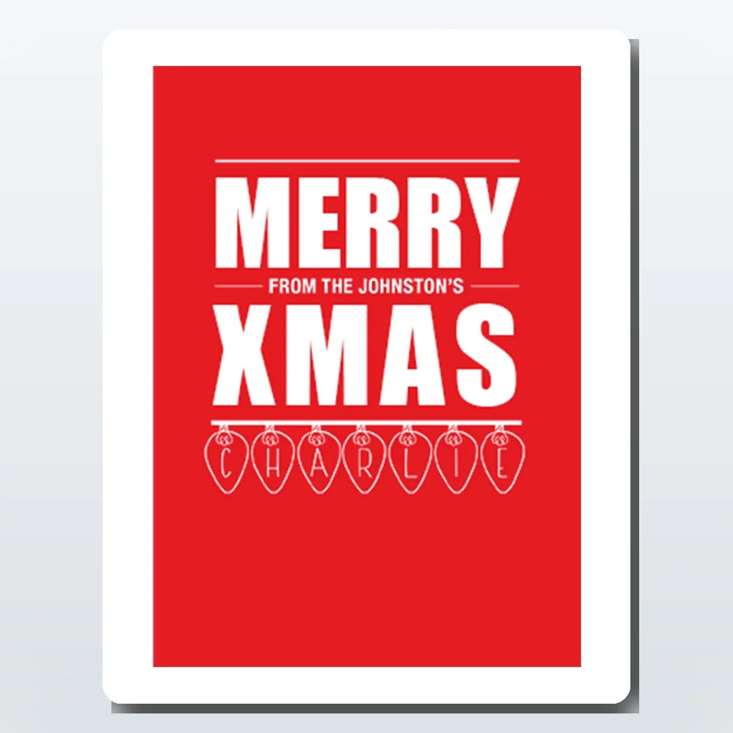 Custom Christmas card with family and recipient’s name – UK printed